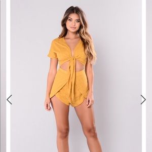 Fashion nova Indie Flick Romper - Mustard